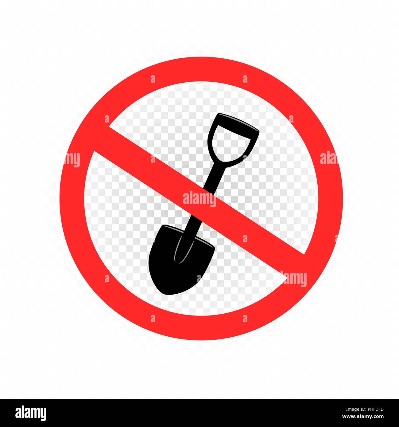 digging is forbidden sign icon Stock Vector