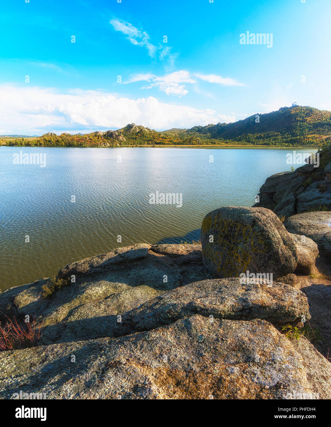 Beauty view on Kolyvan lake Stock Photo