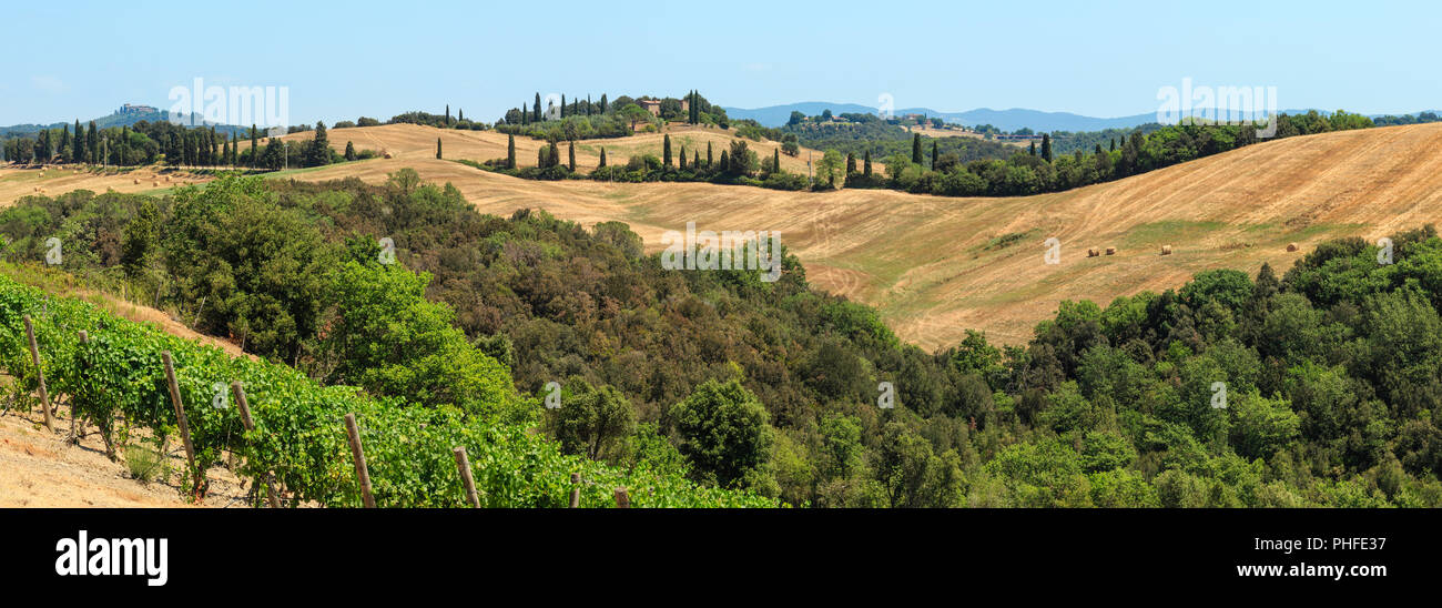 Tuscany summer countryside, Italy Stock Photo