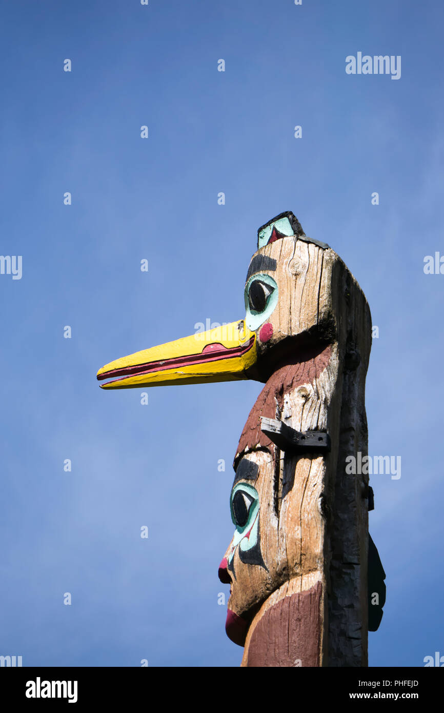 totems art and carvings at saxman village in ketchikan alaska Stock Photo