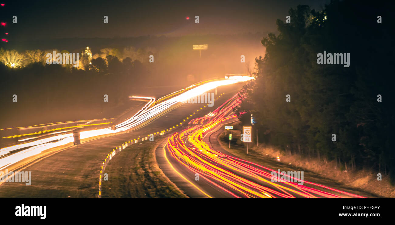 super highway with high volume of cars at night Stock Photo Alamy