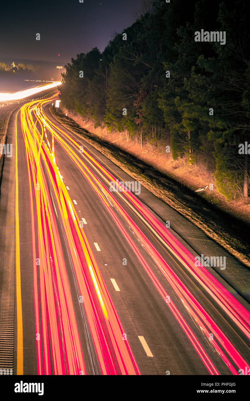 super highway with high volume of cars at night Stock Photo Alamy
