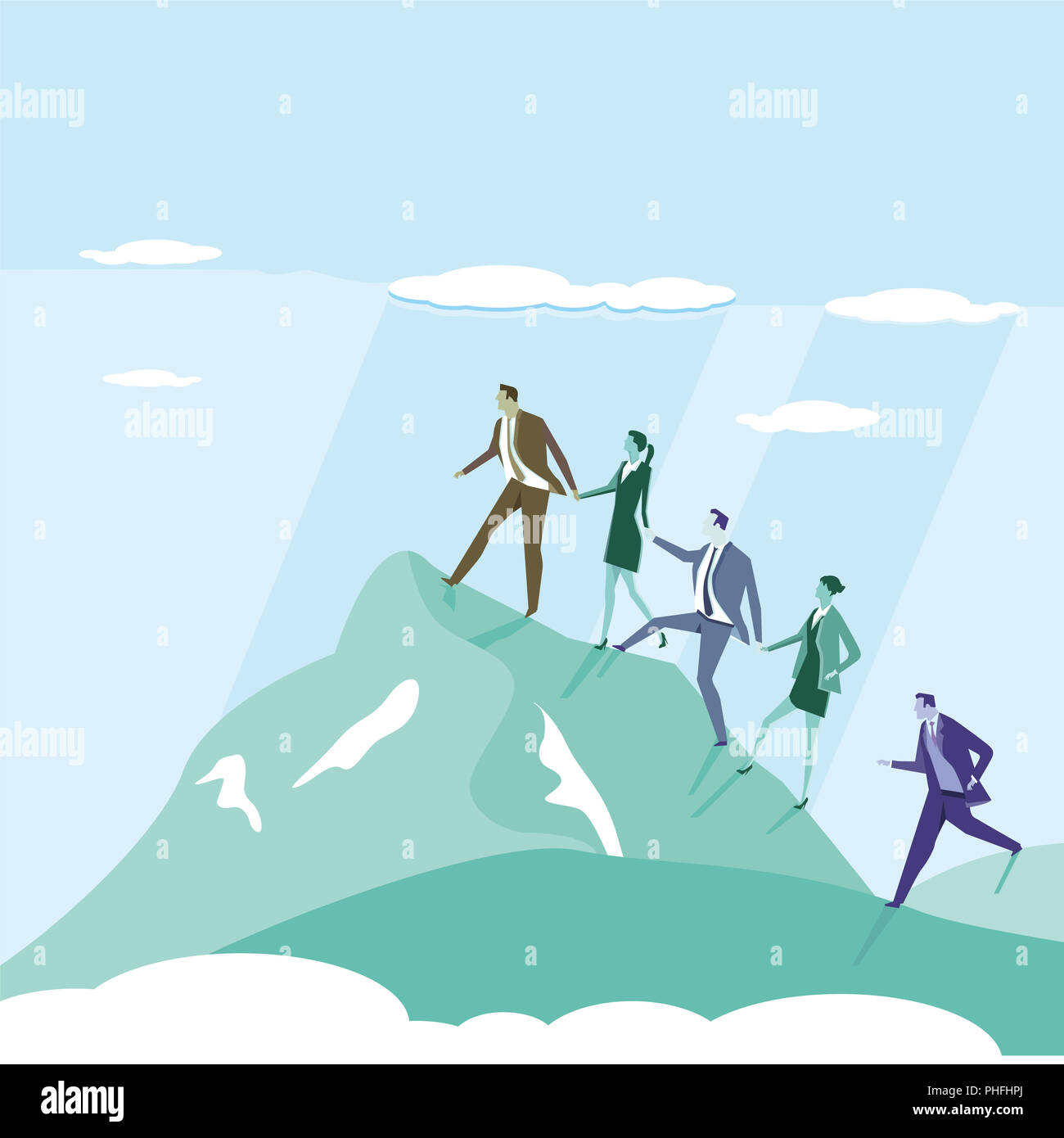 Business Successfully ascend illustration Stock Photo
