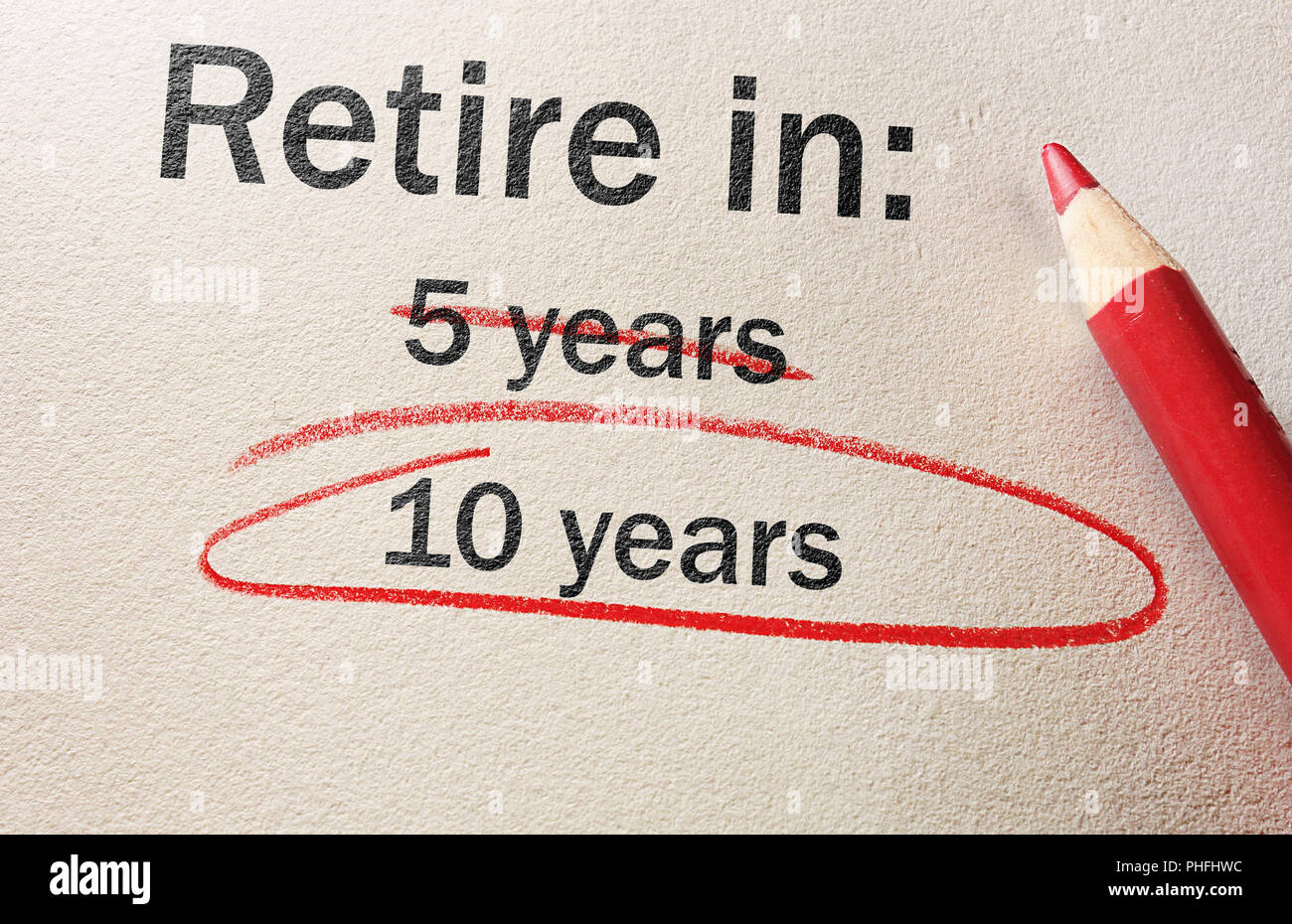 Delayed retirement concept Stock Photo