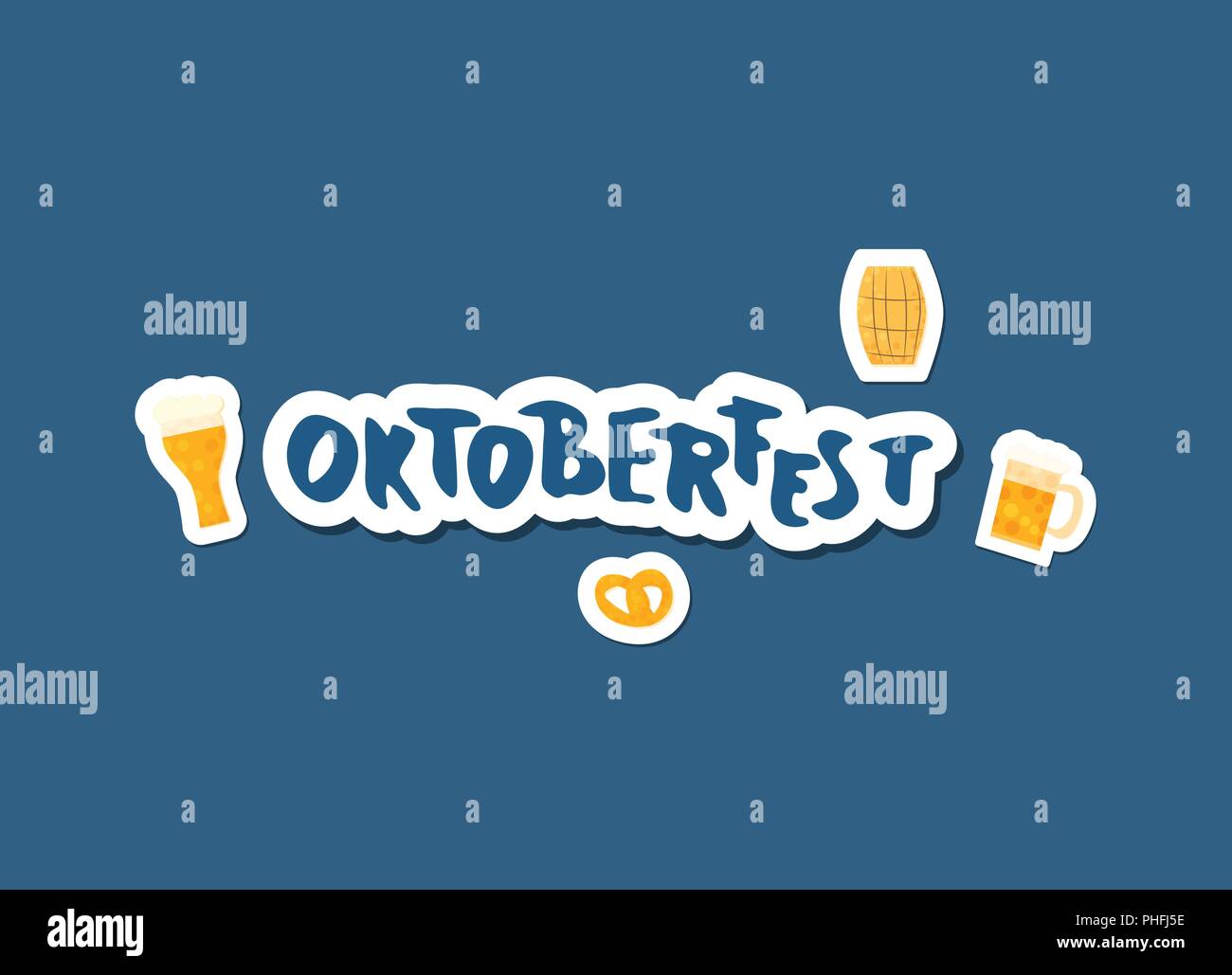 Oktoberfest lettering composition. Handwritten sticker text with ...