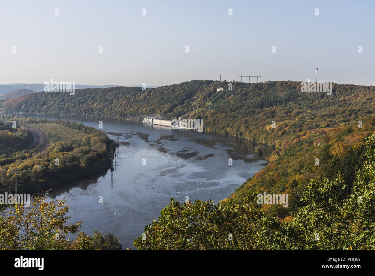 Ruhr river, Hohensyburg, Dortmund, Germany, Europe Stock Photo