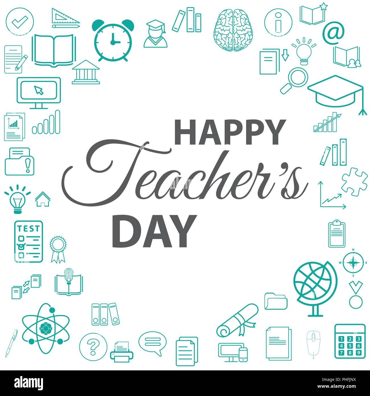 creative abstract, banner or poster for Happy Teacher's Day with ...