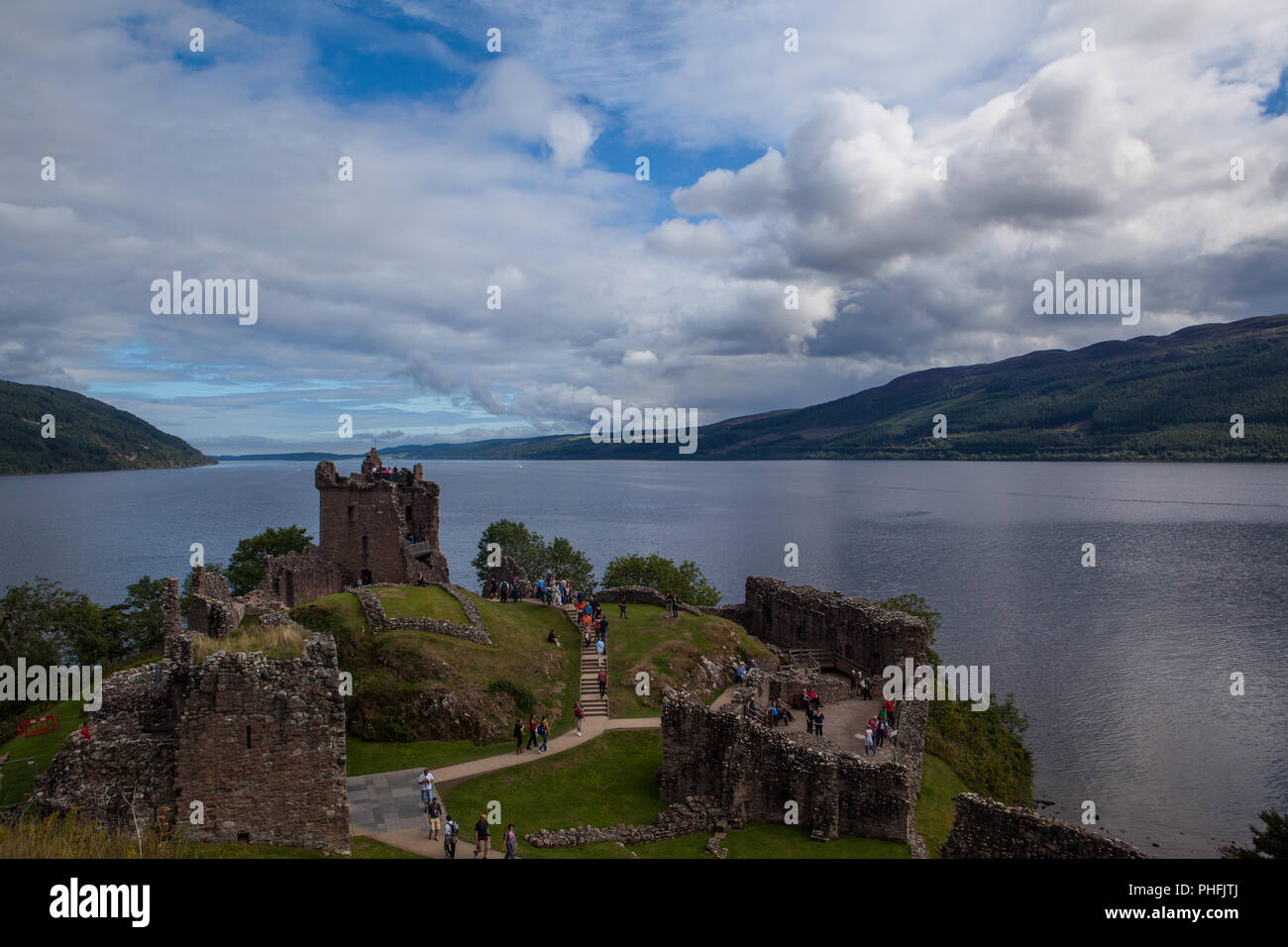 Loch Ness, Castle Urquhart nahe Drumnadrochit Stock Photo