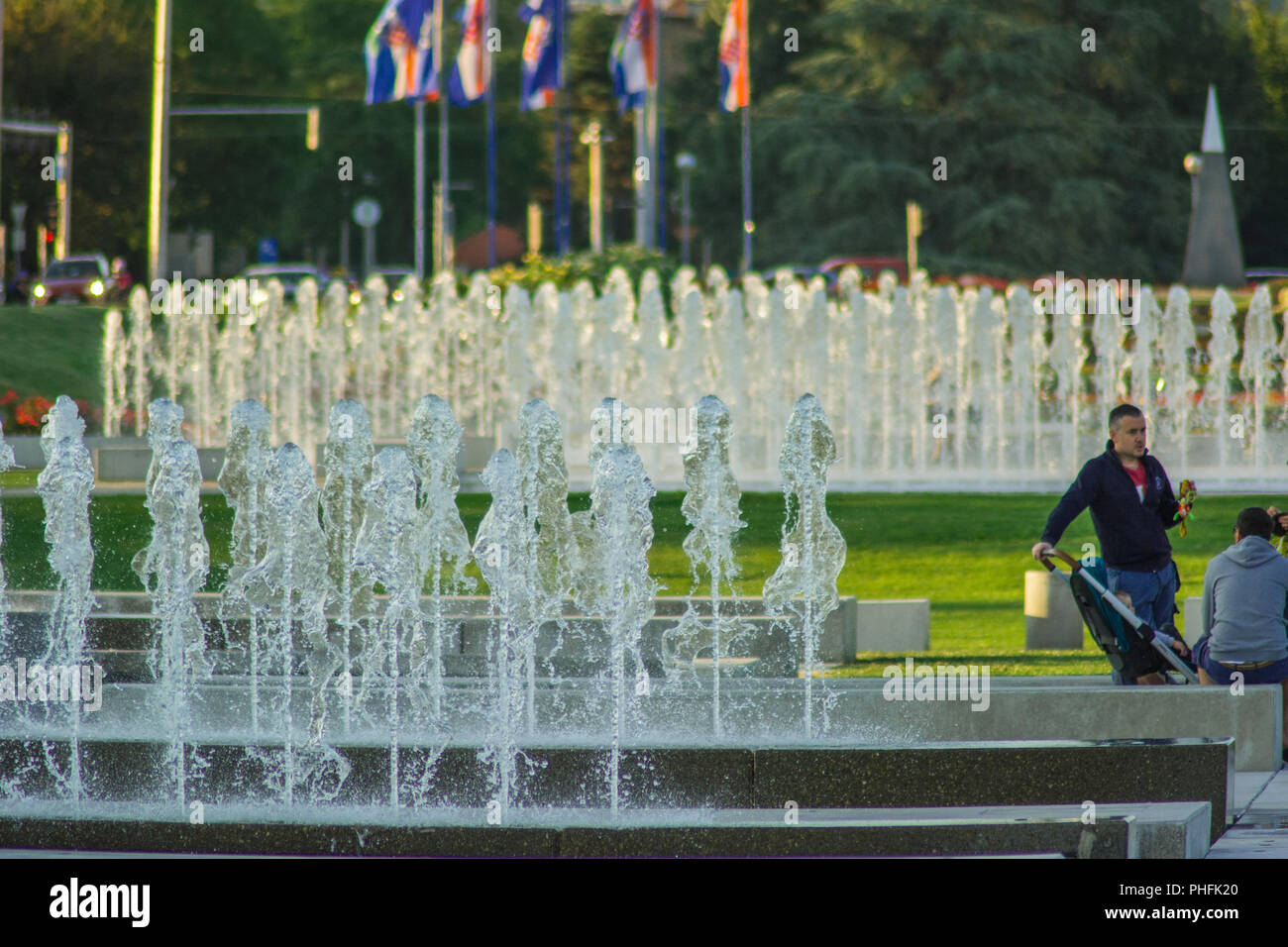 Zagreb fountains, city centre Stock Photo Alamy