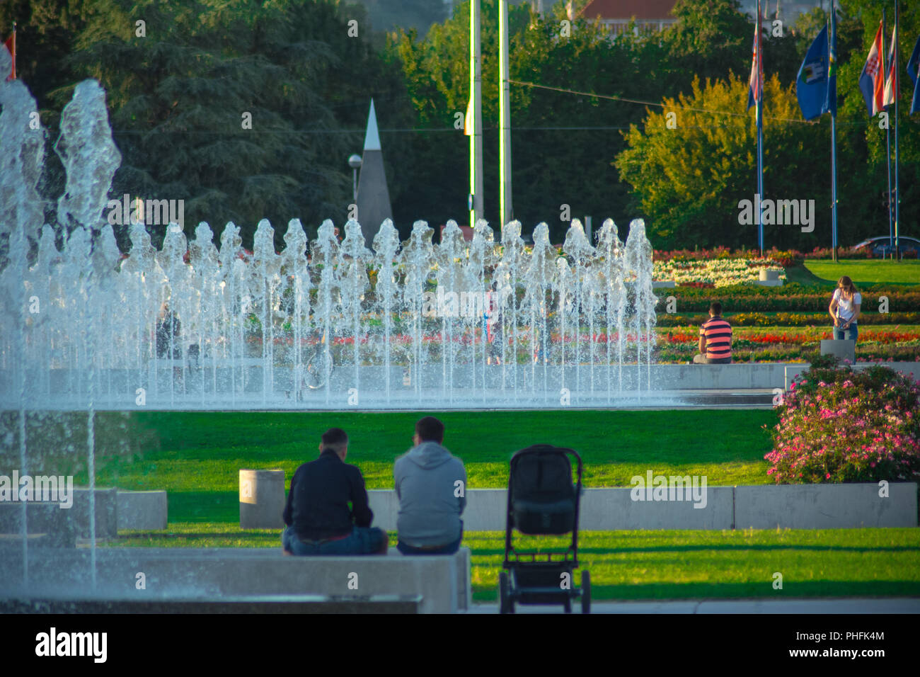 Zagreb fountains, city centre Stock Photo Alamy