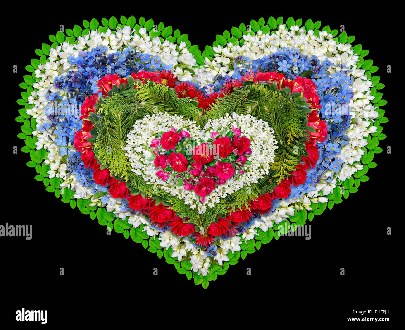 Mourning floral heart Stock Photo