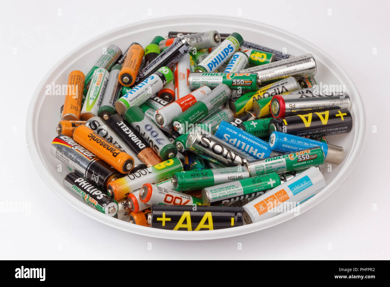 batteries  are prepared for utilization Stock Photo