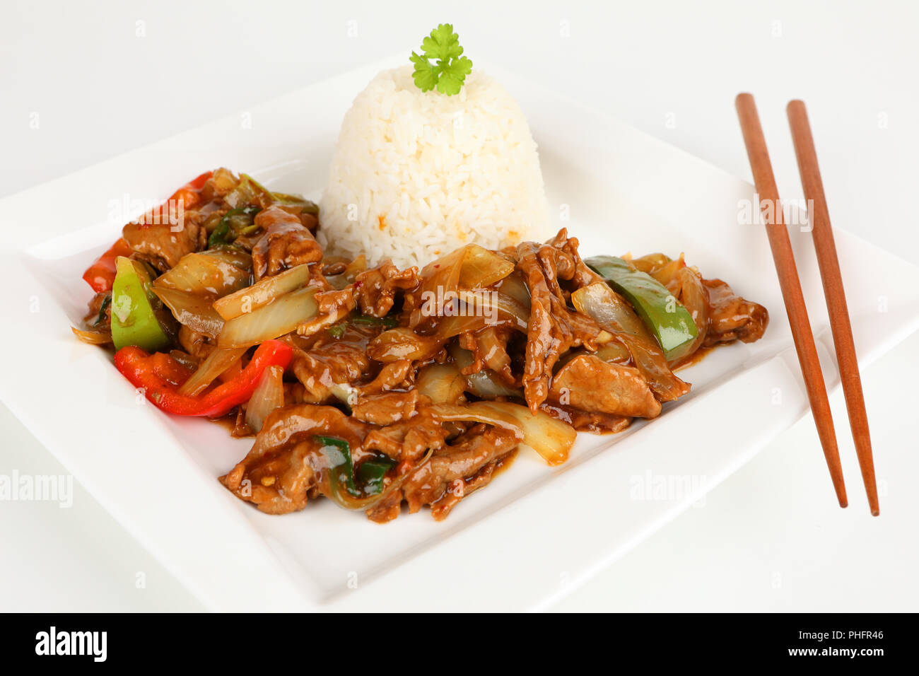 asian beef with onions Stock Photo