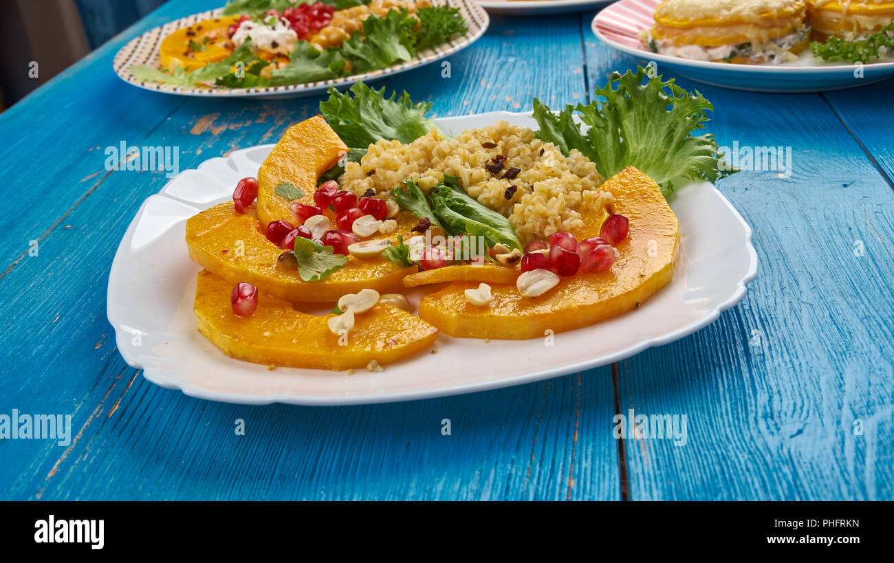 Roasted Delicata Squash Saladr Stock Photo