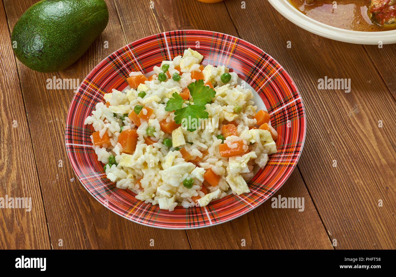 Nigerian Egg Fried Rice Stock Photo