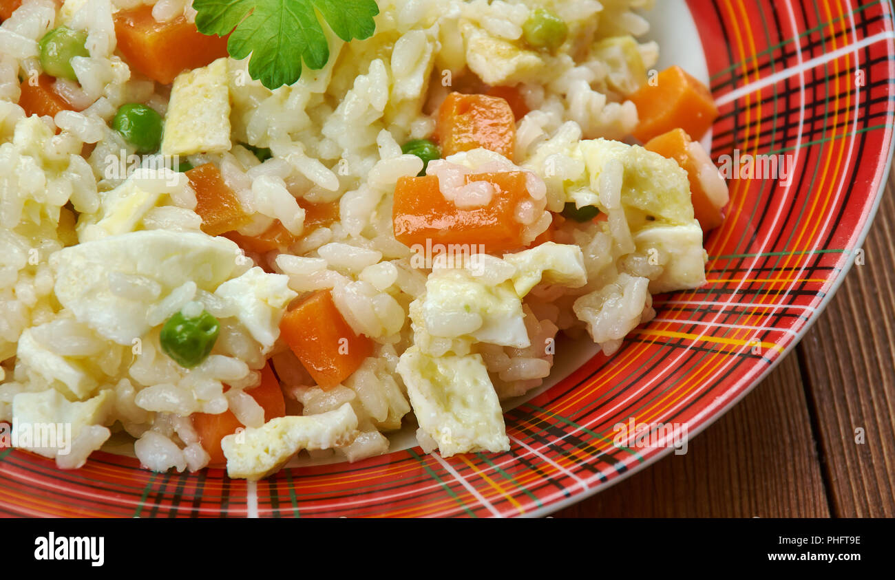 Nigerian Egg Fried Rice Stock Photo