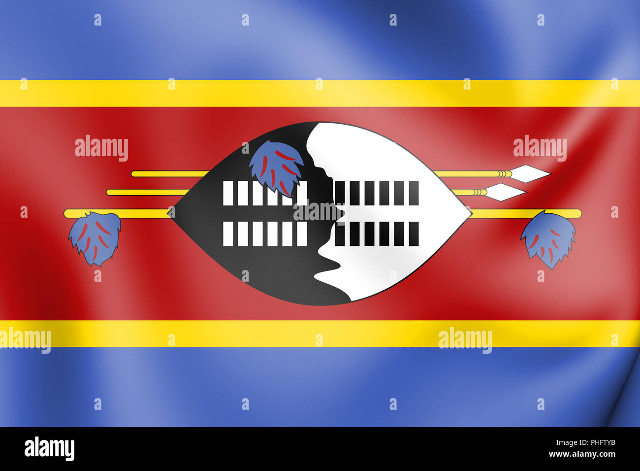 3D Flag of Swaziland. 3D Illustration Stock Photo - Alamy