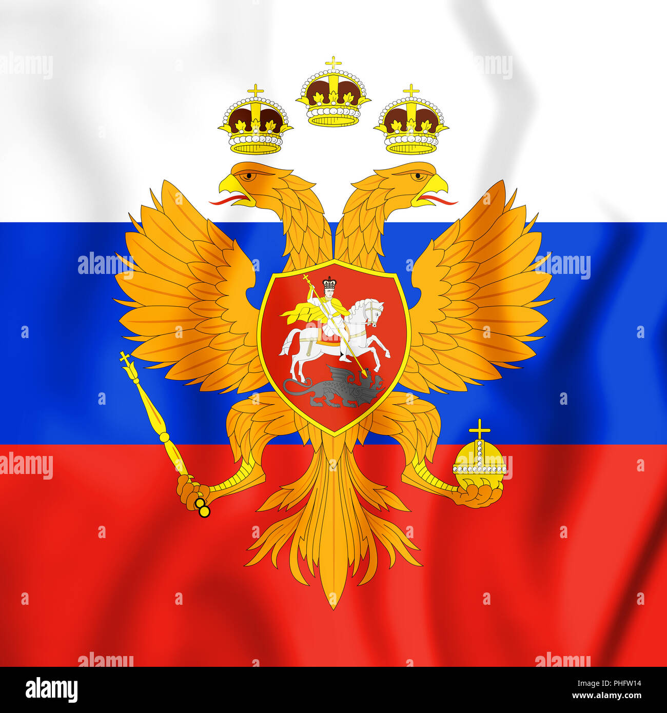 Flag Map of Russia (Moscovia)