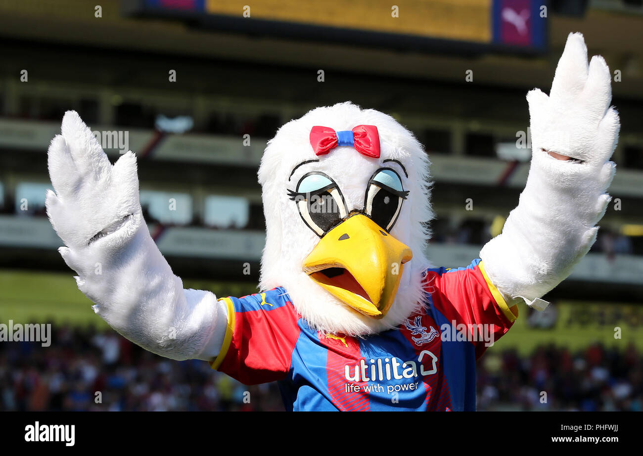 Crystal Palace mascot Alice the Eagle during the Premier League match