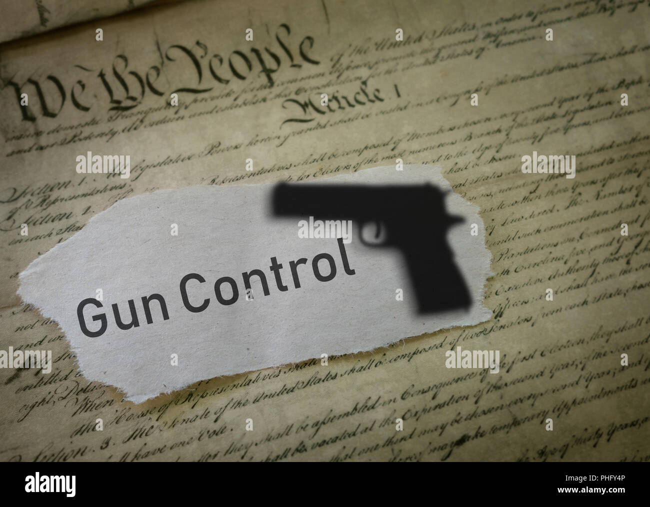 Gun control concept Stock Photo
