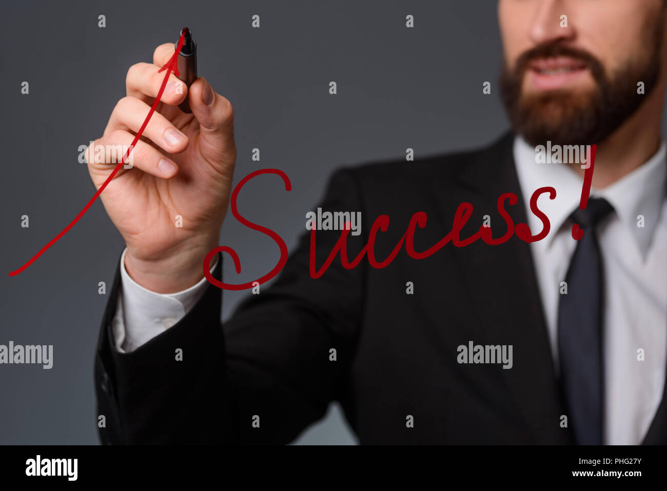 'Success' lettering in the foreground Stock Photo