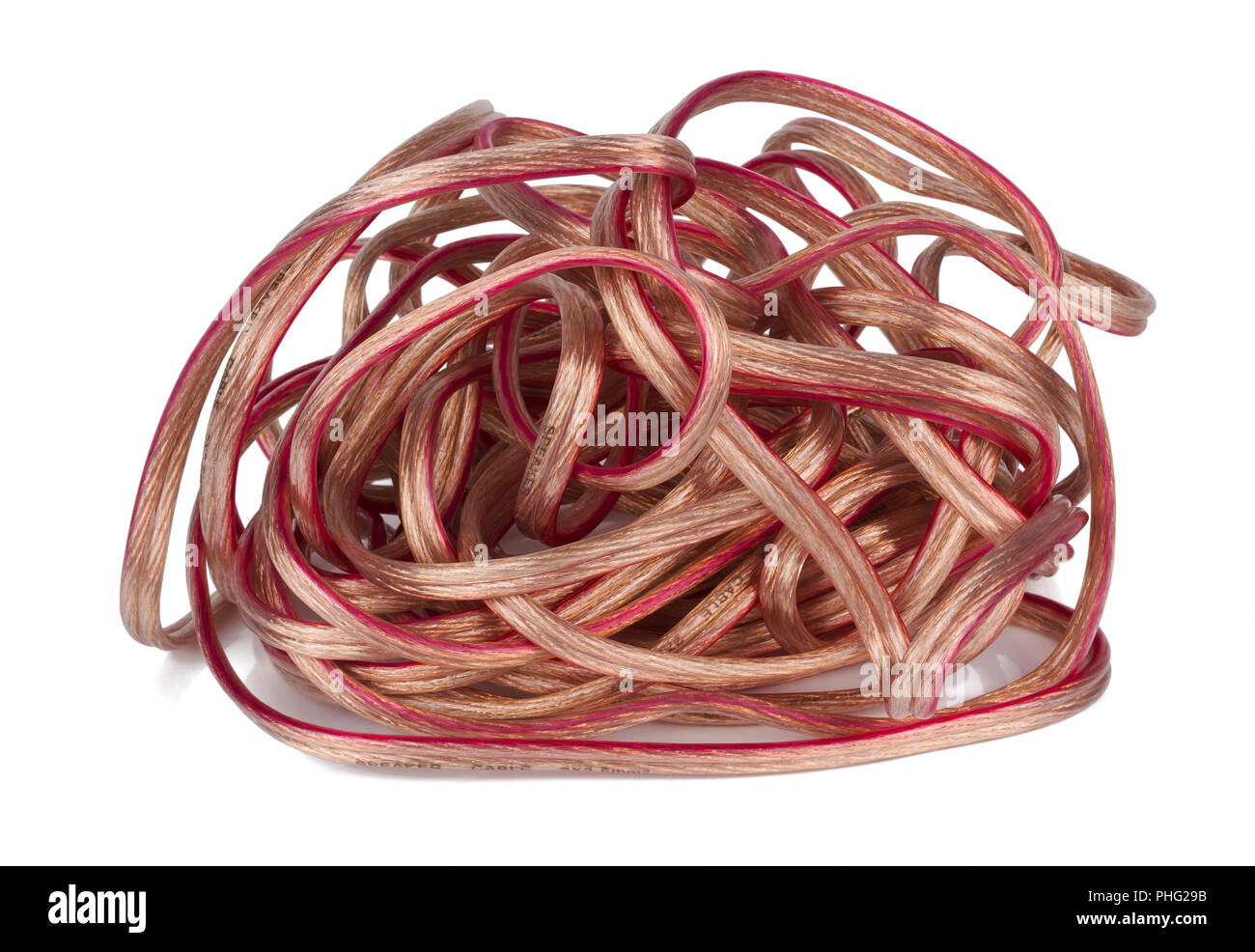Chaos of the  copper  cable Stock Photo