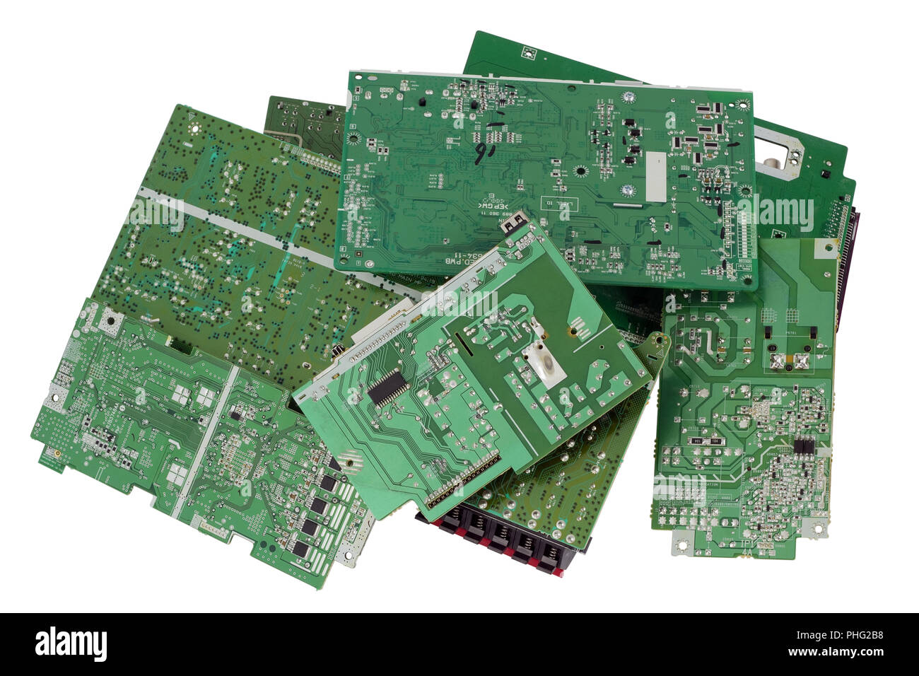Printed-circuit boards are prepared for utilization Stock Photo