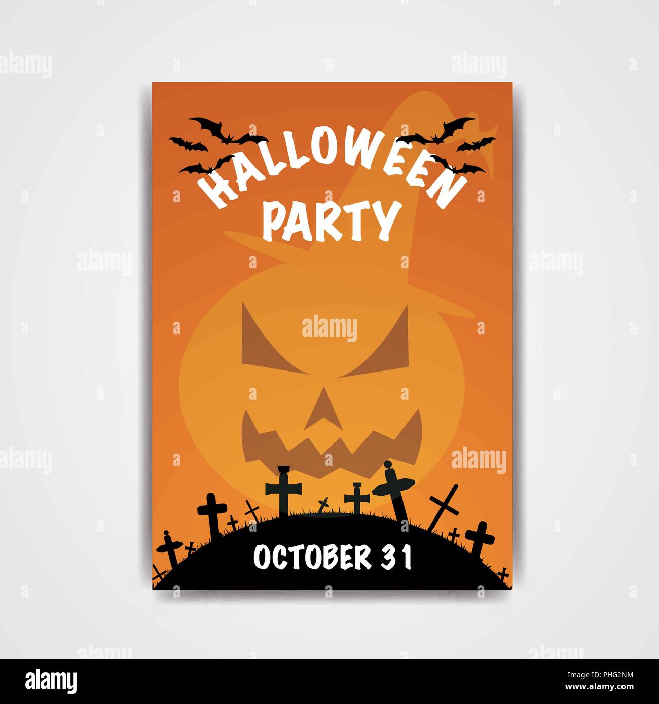 Halloween party flyer, vector, illustration, eps file Stock Vector