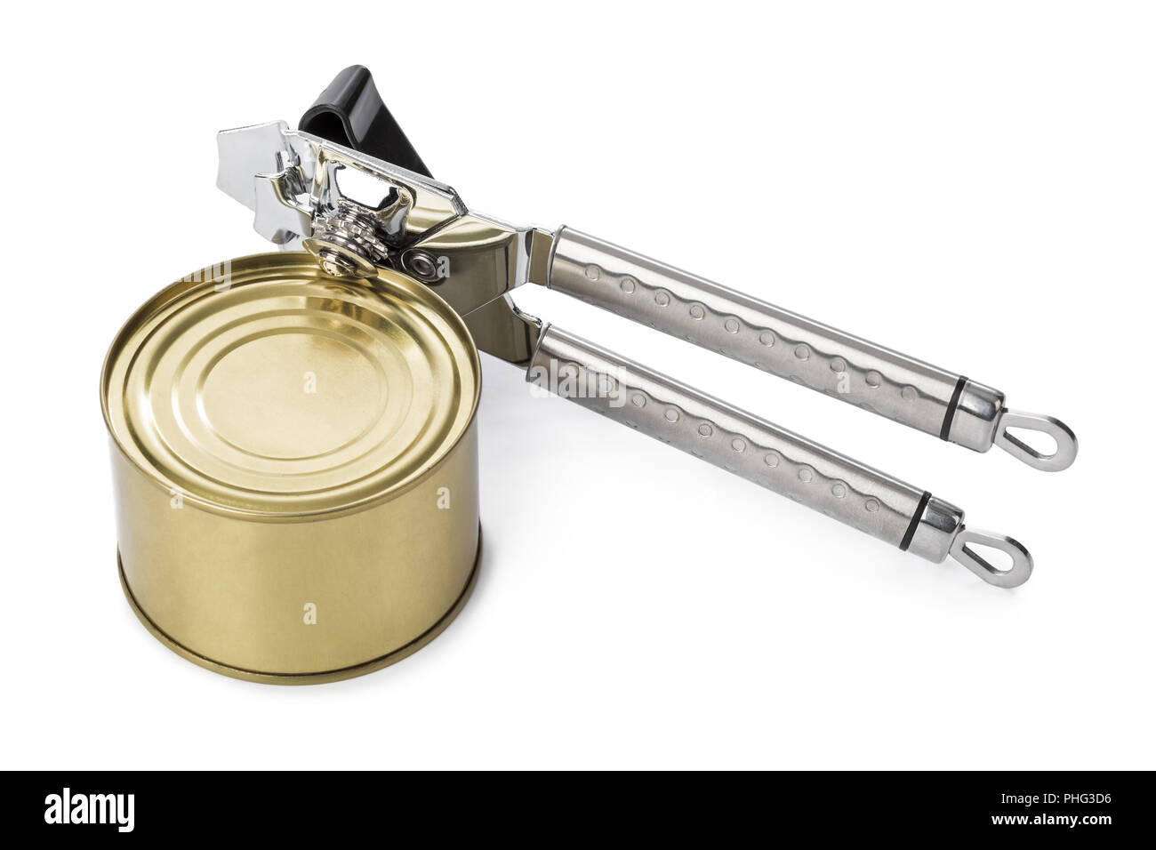 Tin can and opener Stock Photo Alamy