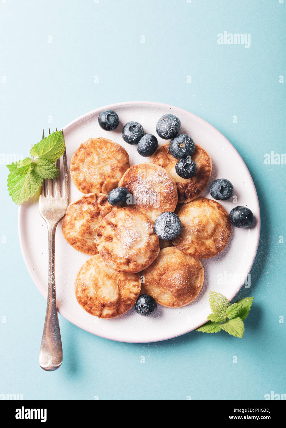 Dutch mini pancakes Stock Photo