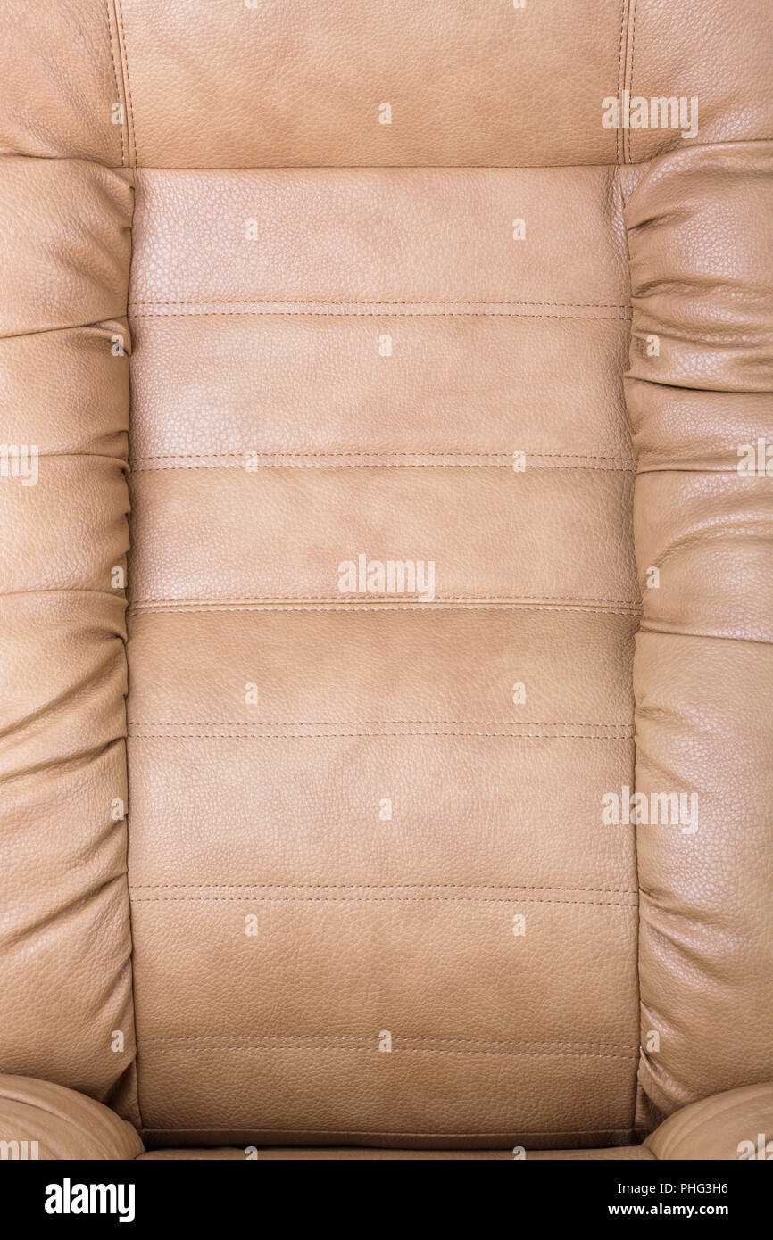 Brown leather armchair Stock Photo