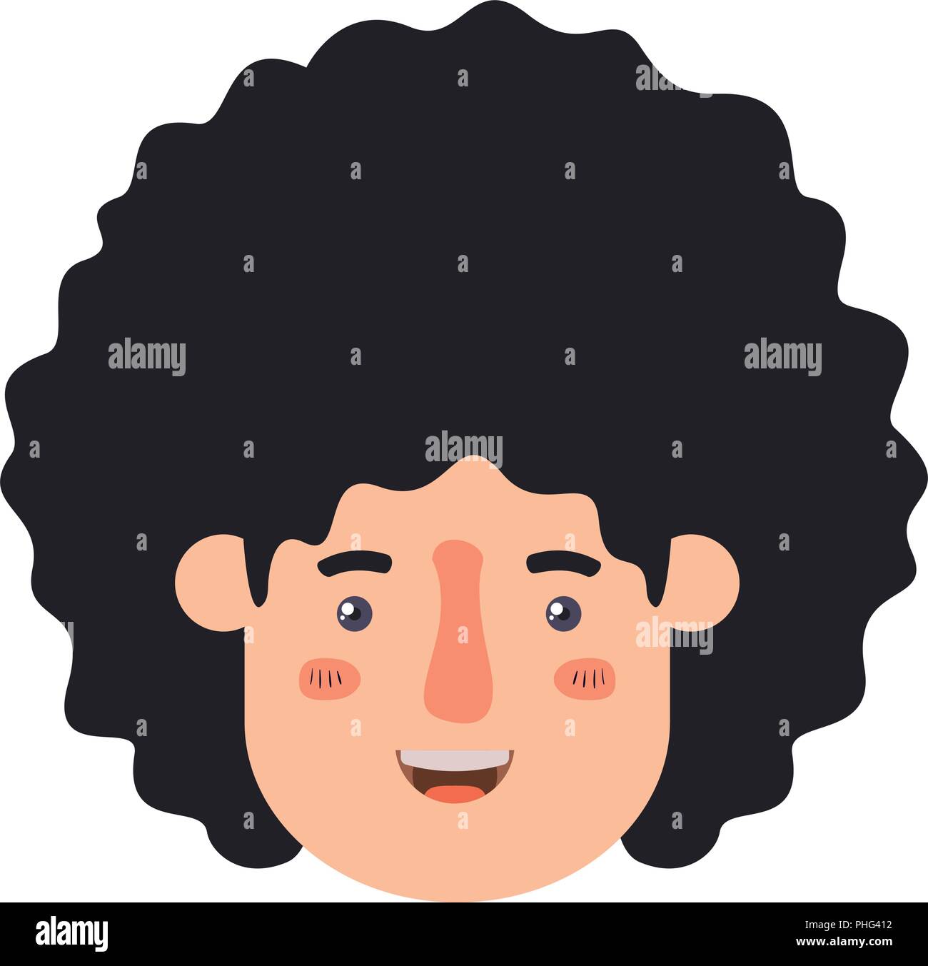 young man with afro head avatar character Stock Vector Image & Art - Alamy