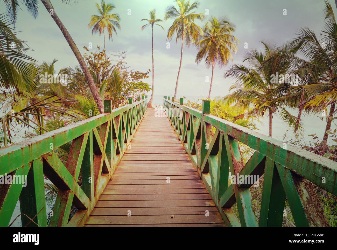 Boardwalk on the beach Stock Photo