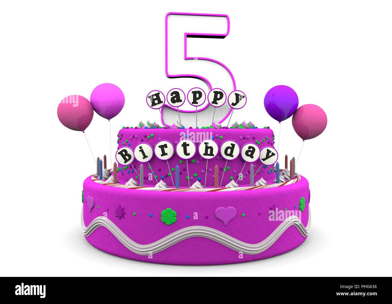 Birthday celebration five year old hi-res stock photography and