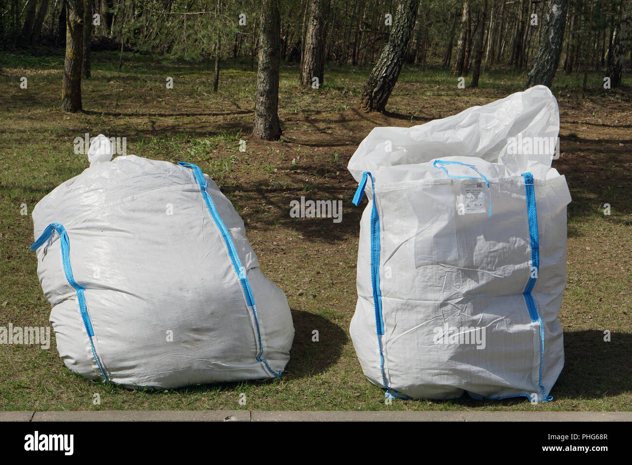 The big plastic bags for branches and leaves Stock Photo - Alamy