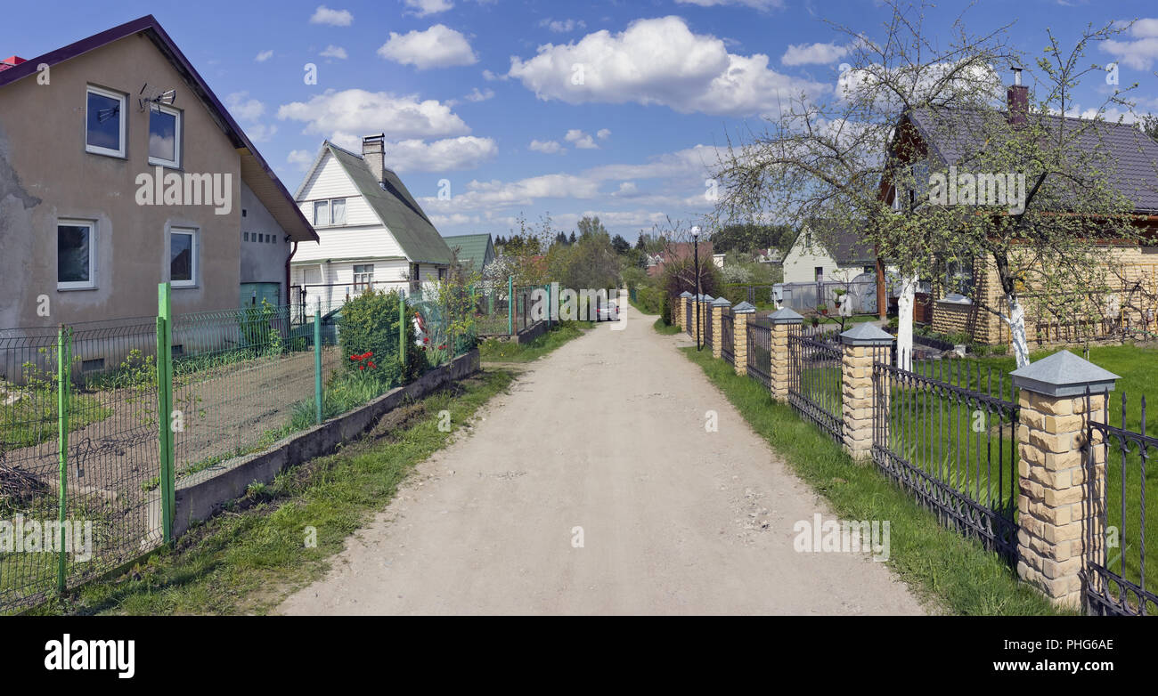 Spring time in Lithuanian village Stock Photo