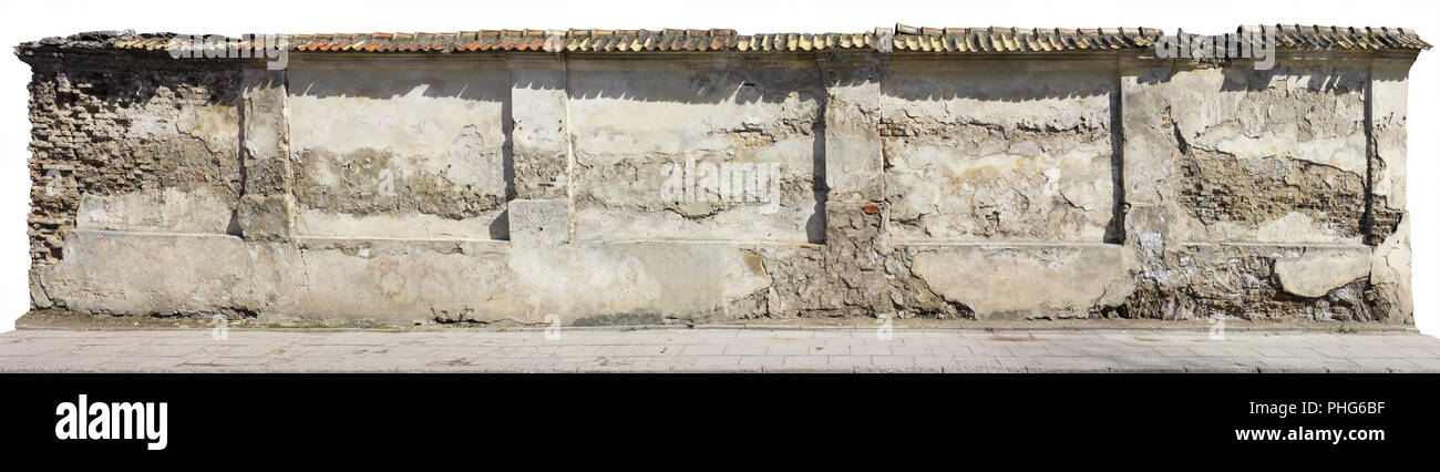 Destroyed centenary monastic wall Stock Photo