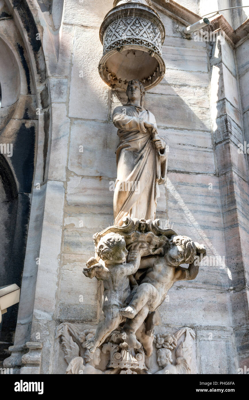 Statues on the roof of famous Milan Cathedral Duomo Stock Photo Alamy
