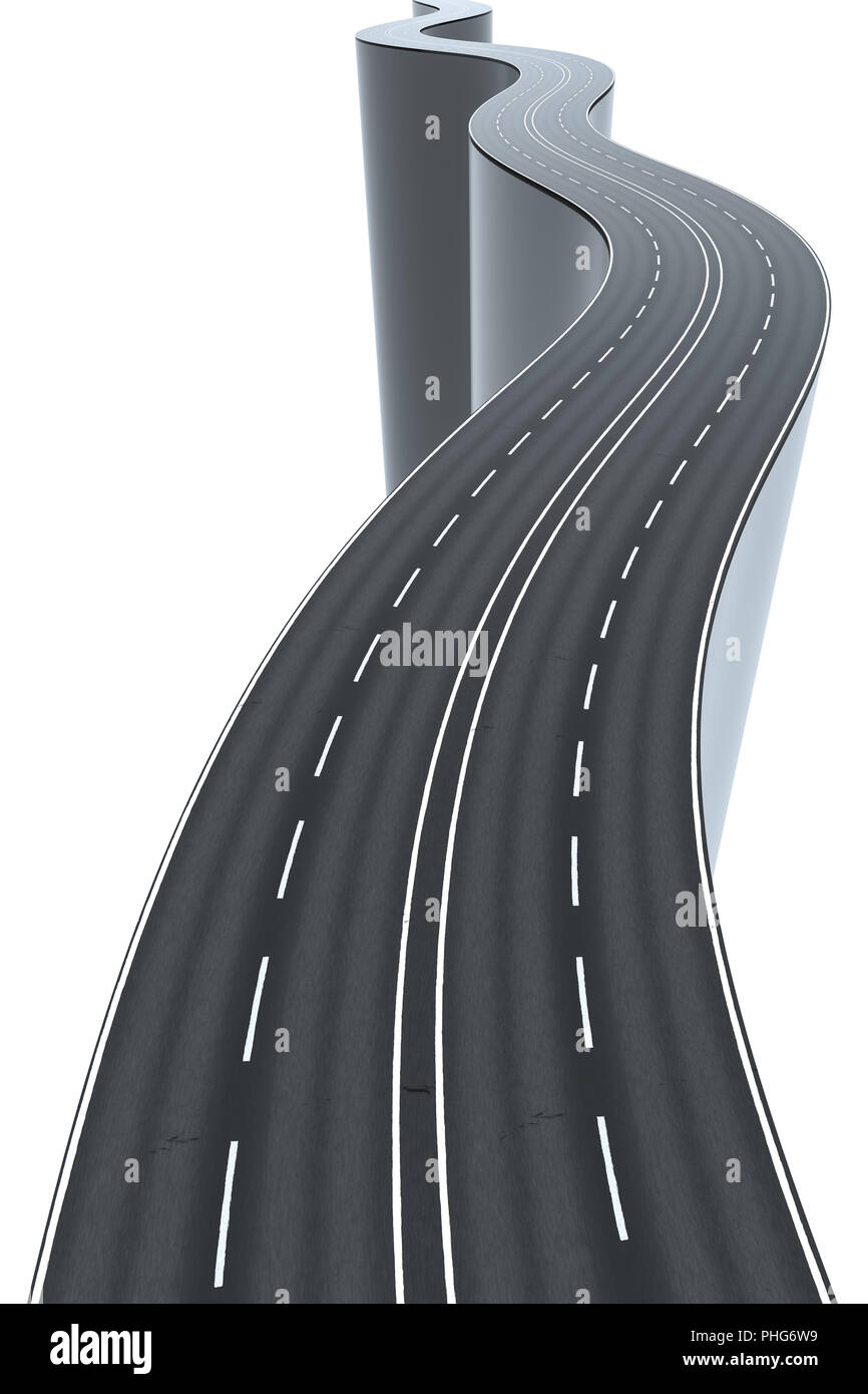 a winding road high and risky Stock Photo