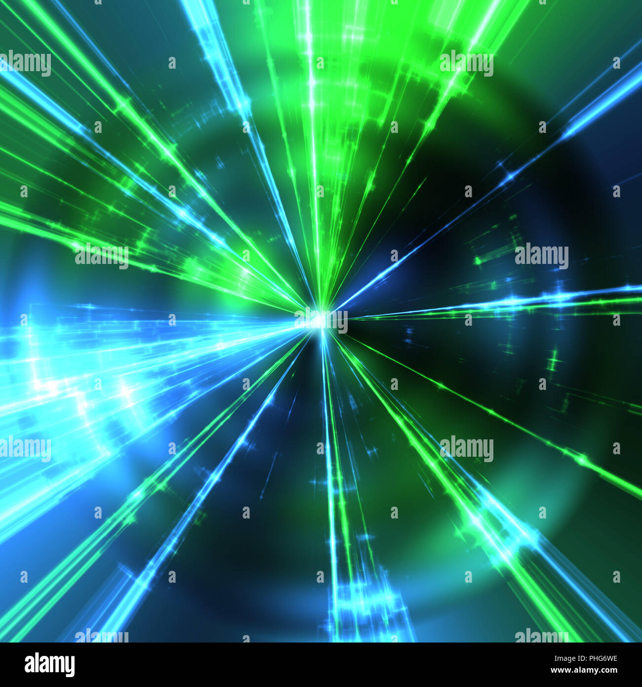 green and blue laser rays Stock Photo - Alamy