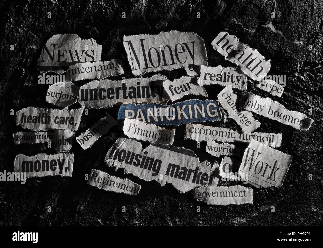 Negative news headline Stock Photo Alamy