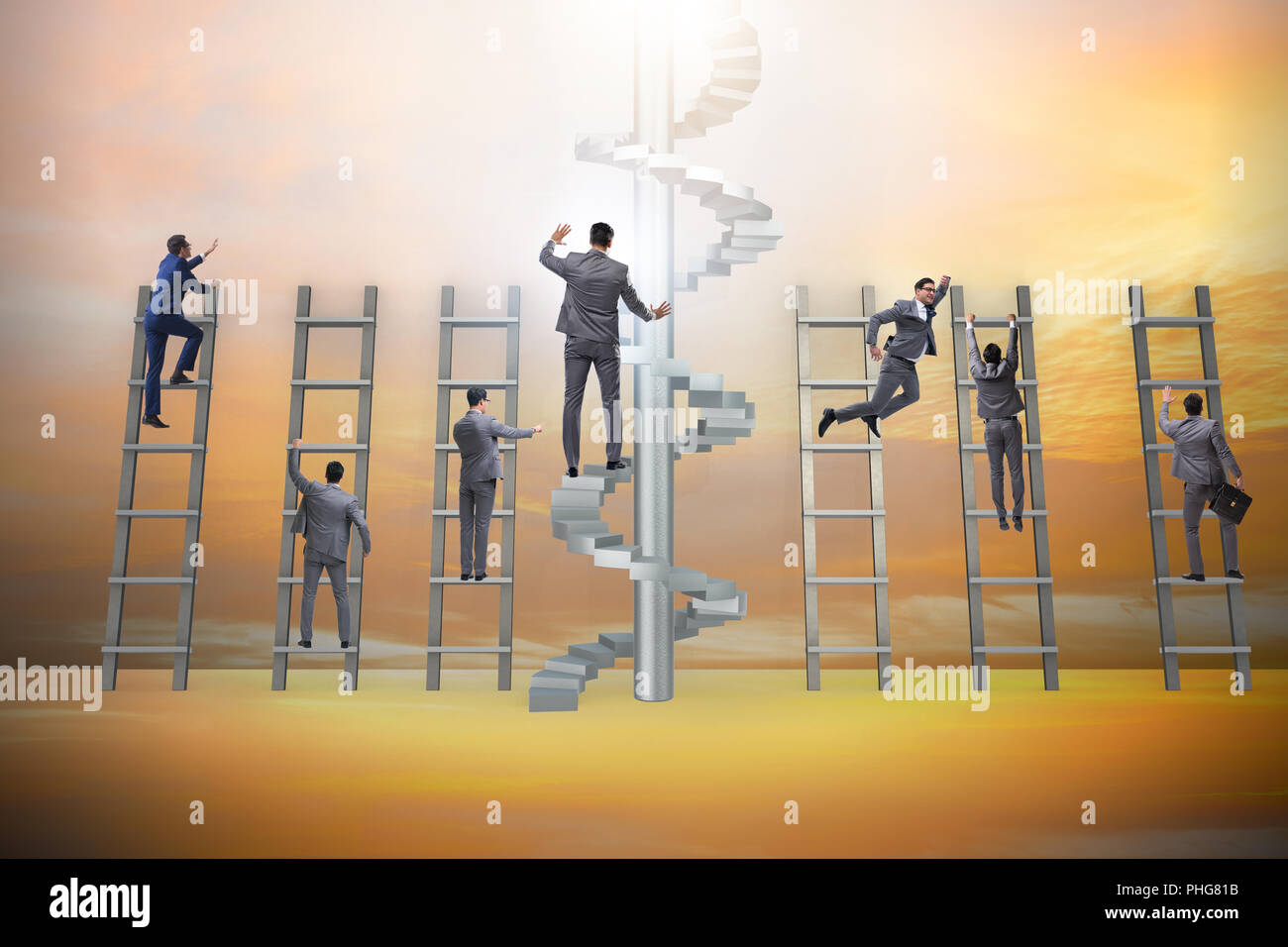 Competition concept with businessman beating competitors Stock Photo ...