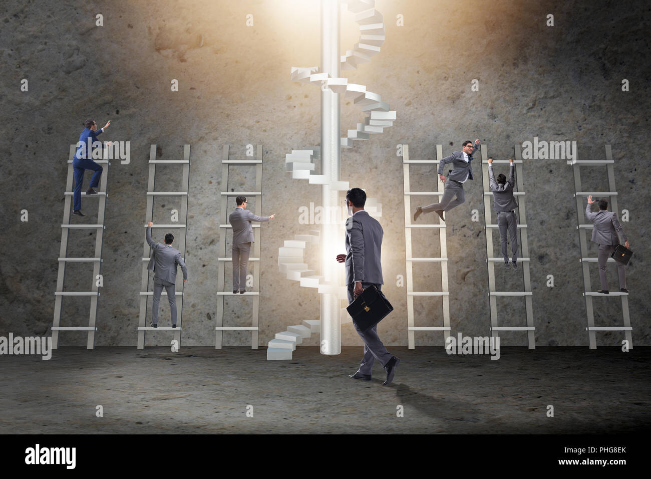 Competition concept with businessman beating competitors Stock Photo ...