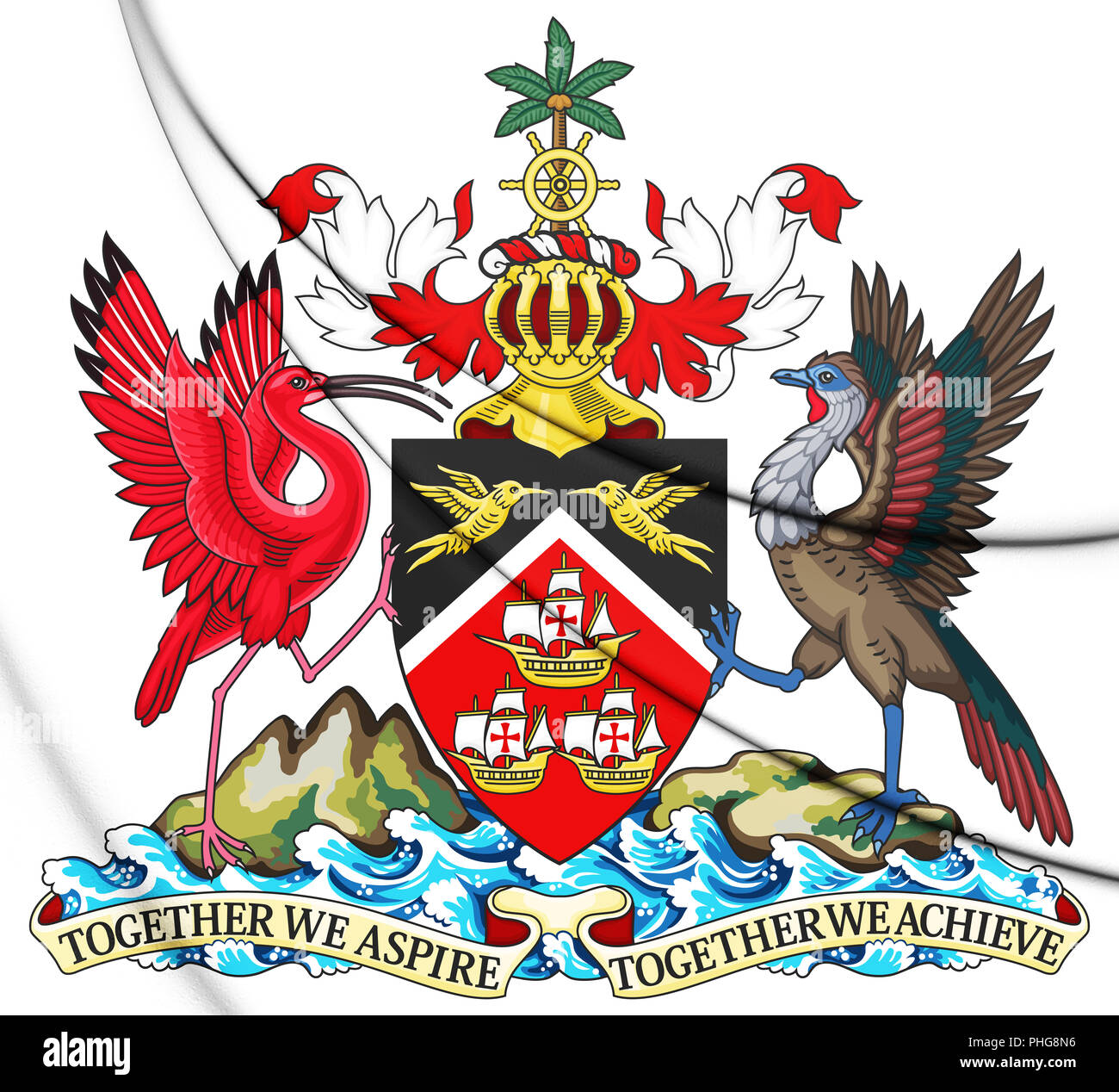 3D Trinidad and Tobago coat of arms. 3D Illustration Stock Photo Alamy