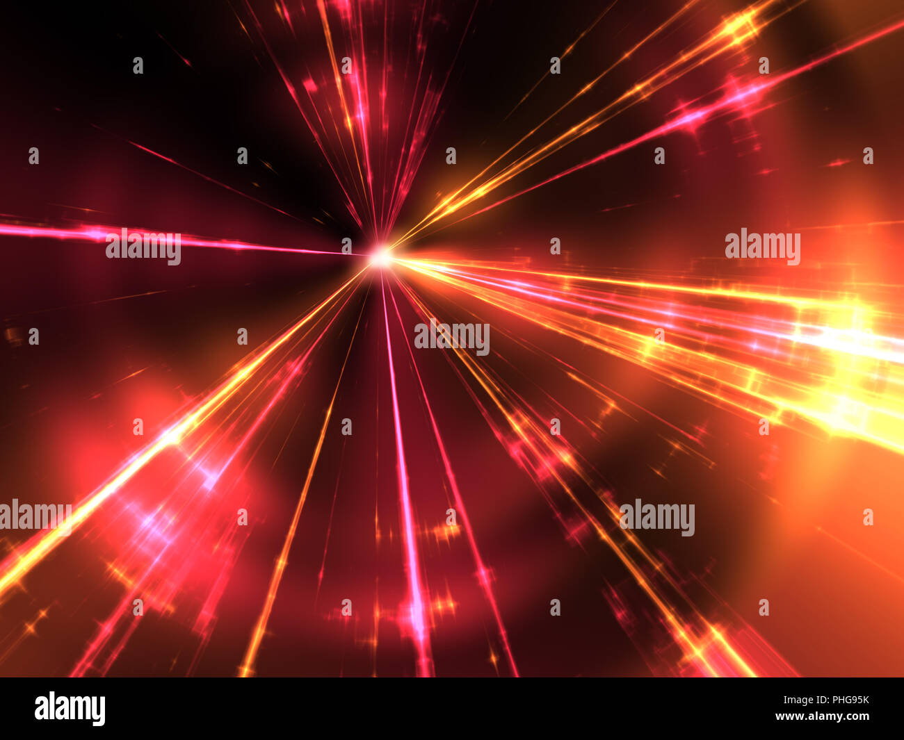 red and yellow laser rays Stock Photo Alamy