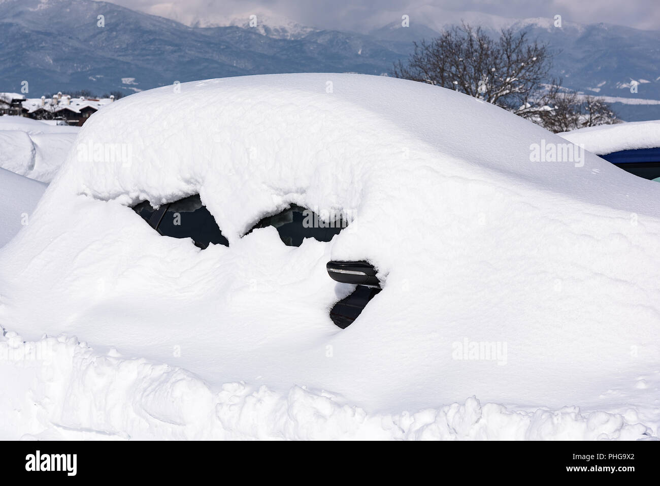tunes snow cars Stock Photo