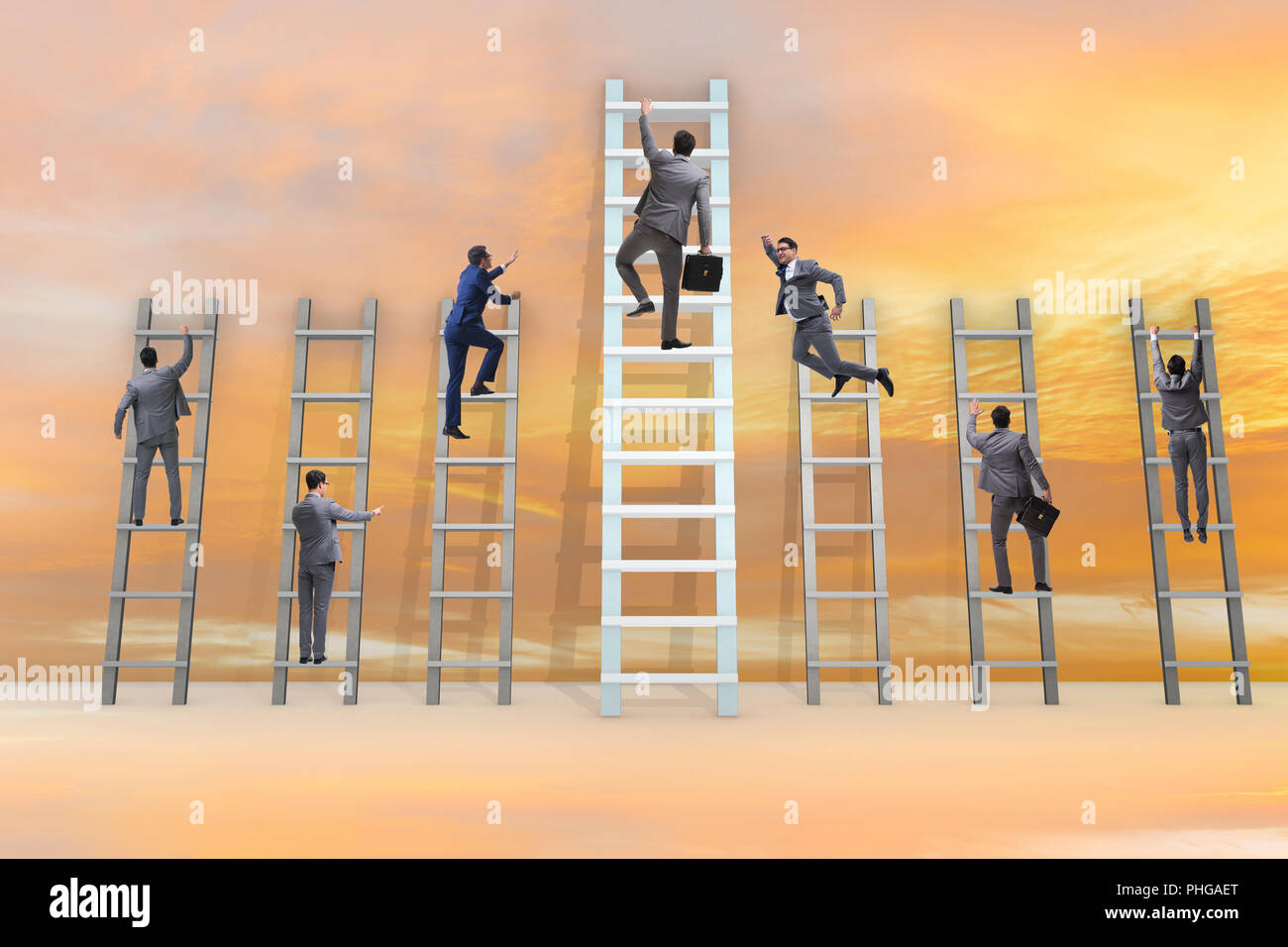 Career progression concept with various ladders Stock Photo - Alamy