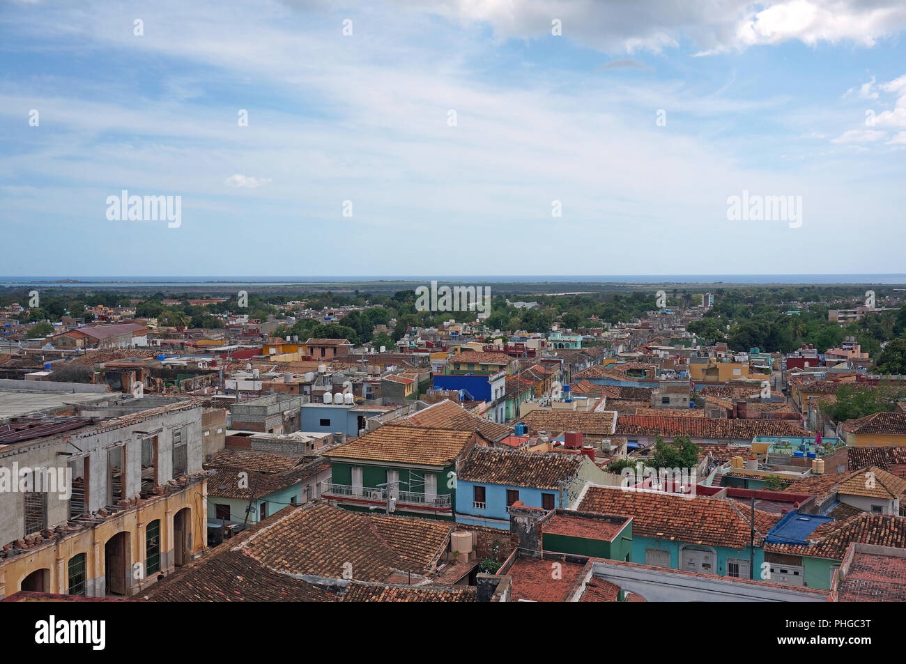 Typical colorful buildings in Trinidad on Cuba Stock Photo