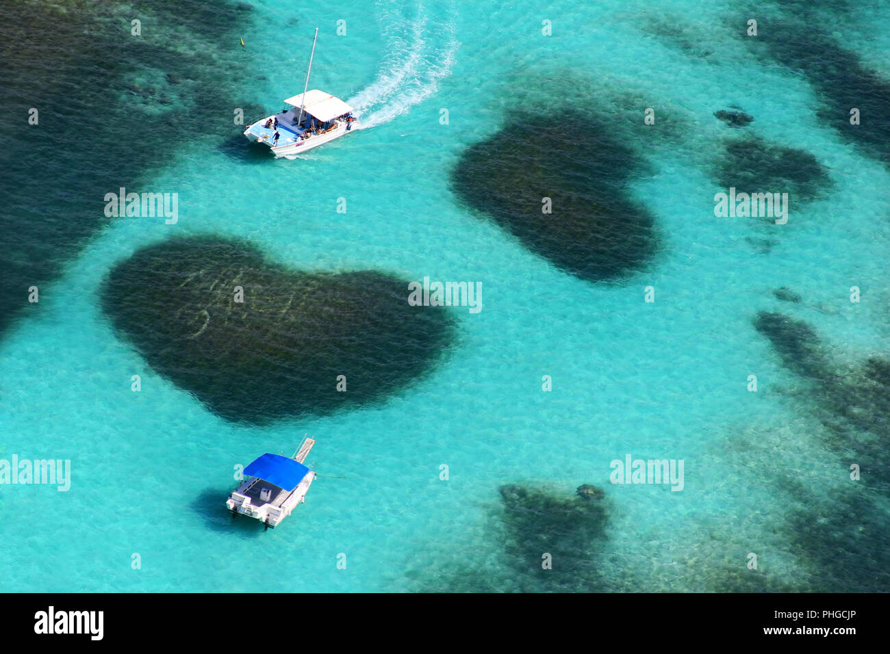 Aerial view of the Heart reef Stock Photo