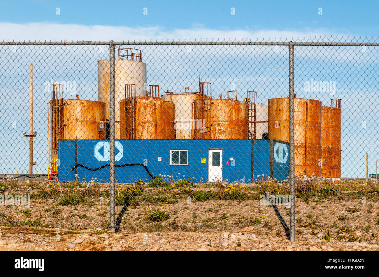 Garden Hill South oil & gas field on the Port au Port Peninsula, Newfoundland. Stock Photo